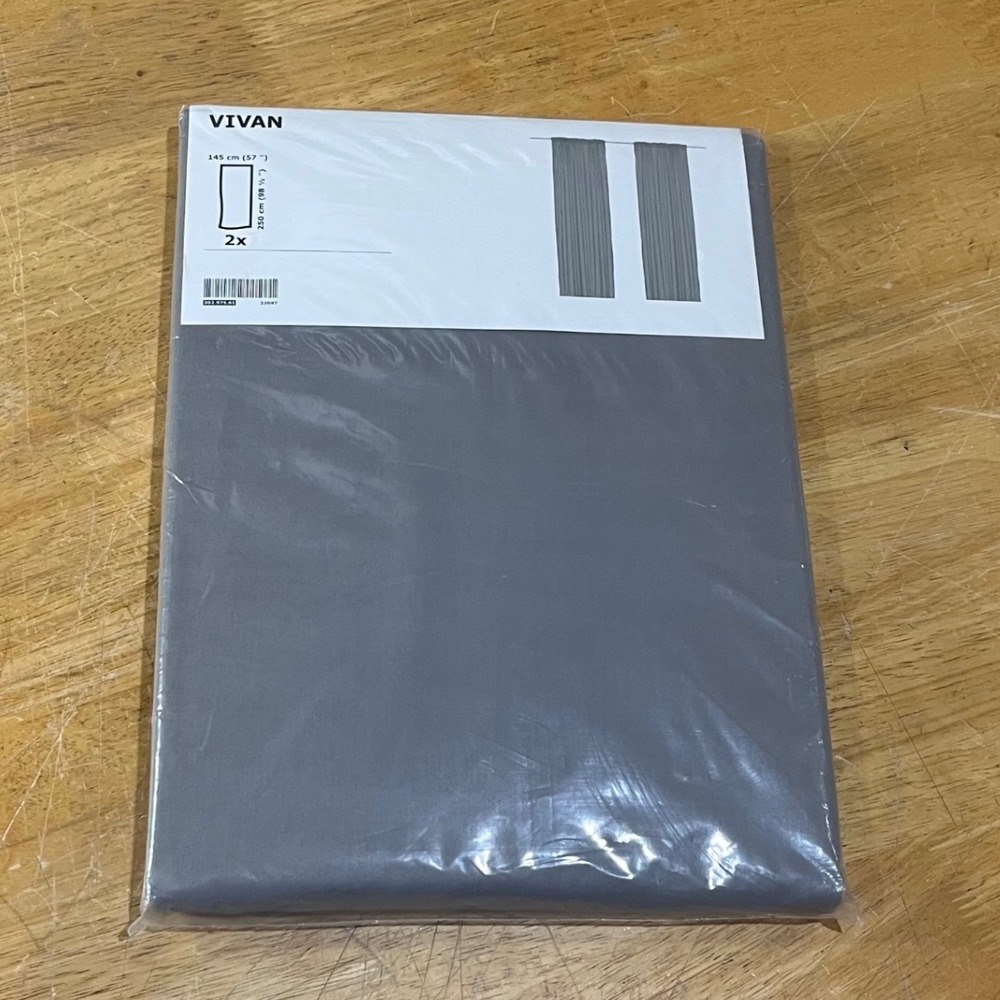 IKEA VIVAN Gray Curtains 2 Panels 57x98.5 Light Filtering Minimalist 302.975.61